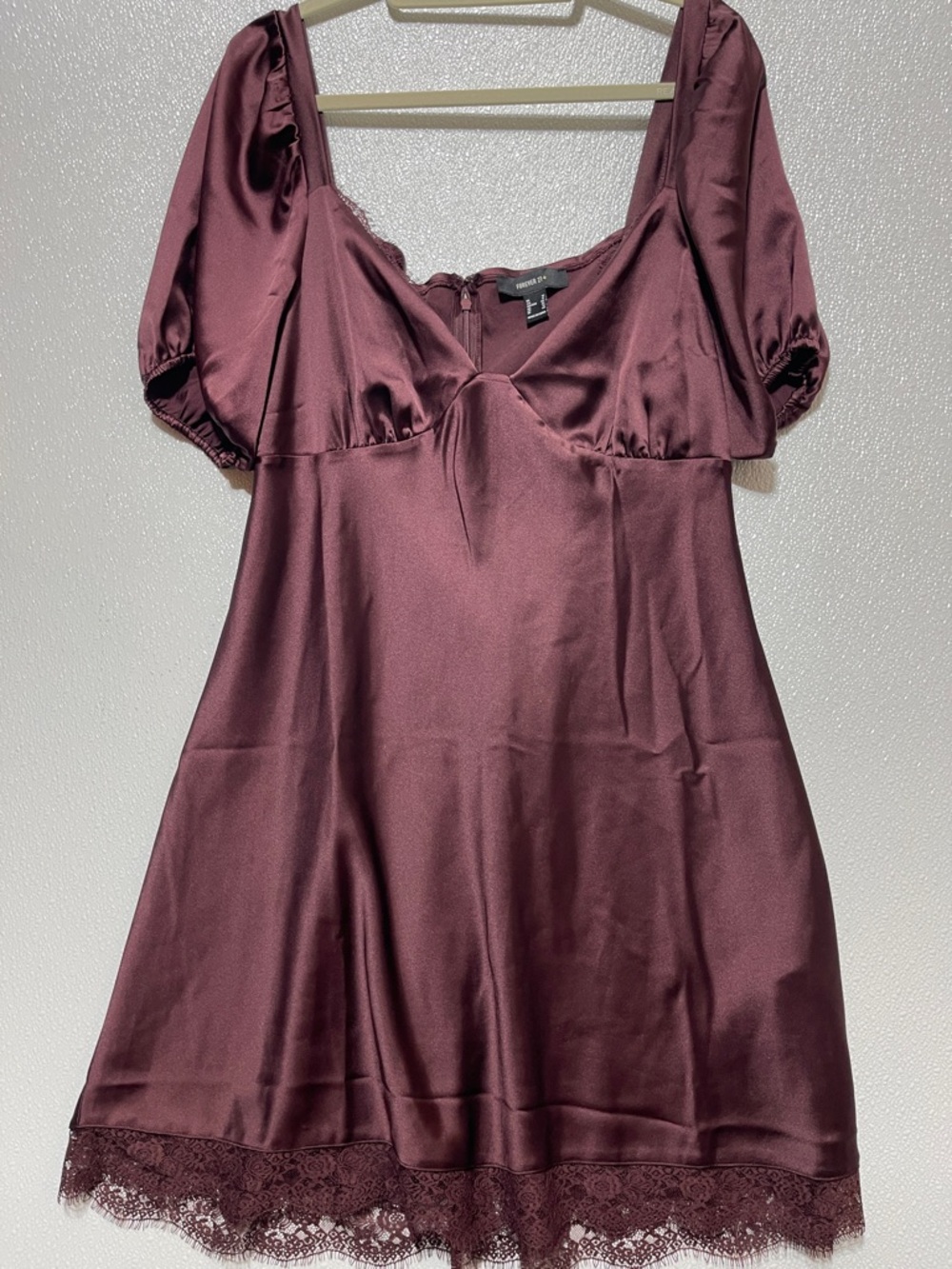 2/$40 Forever 21+ Satin Dress in Burgundy
